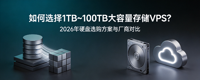 如何选择1TB~100TB大容量存储VPS？2026年硬盘选购方案与厂商对比