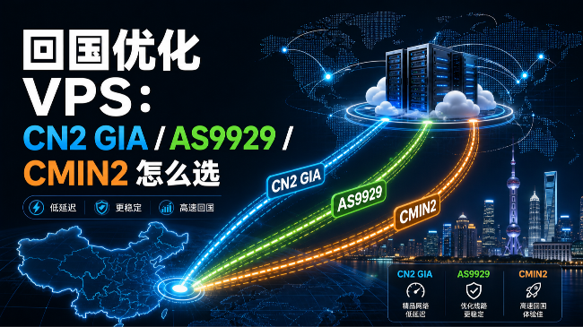 回国优化VPS推荐：CN2 GIA、AS9929、CMIN2线路怎么选