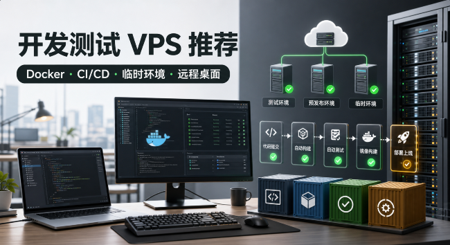 开发测试VPS推荐：Docker、CI/CD、临时环境、远程桌面怎么选